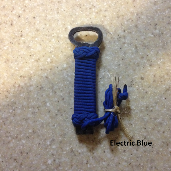 Electric blue paracord bottle opener – etsy